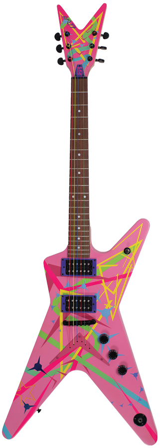 YANKEE ROSE . ESMALTE SOBRE GUITARRA ELECTRICA. 118 x 42 x 5 cm.